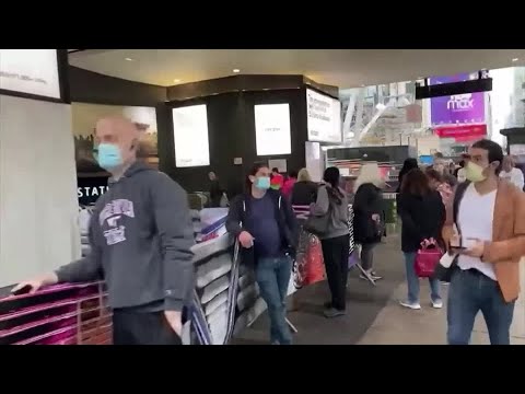 New Yorkers stand in line for hours to cast early votes