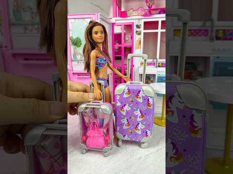 Satisfying With Unboxing Barbie Suitcase Set Toys, ASMR Video #shorts