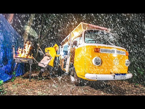 Surviving a Rainstorm In a Van - The Scariest Camping Trip Ever