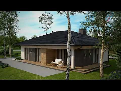 Z368 - Gotowy projekt domu parterowego we współczesnym stylu do 100 m2