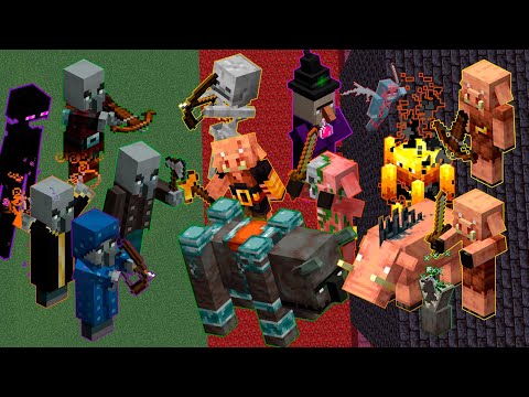 MC Silver Battles - x3 Hardcore Raid vs Nether Army - Minecraft Mob Battle 1.16.2 (Nether Dimension raid) 1K Special