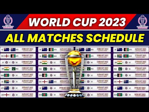 ICC ODI World Cup 2023 Schedule | World Cup 2023 All Matches Schedule | Ind, Pak, Aus, Eng, Nz, Sa