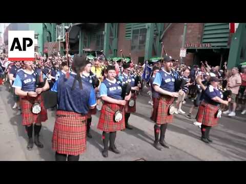 Scotland fans celebrate first FIFA World Cup win in 36 years with bagpipes in Boston