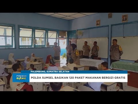 POLDA SUMSEL GELAR PROGRAM MAKAN SIANG BERGIZI DI SD 018 PALEMBANG