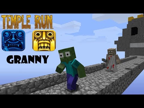 Monster School : GRANNY TEMPLE RUN CHALLENGE - Minecraft Animation