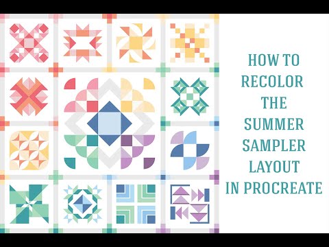 How to Recolor the Summer Sampler Quilt Top Outline in Procreate