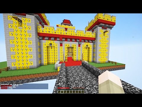 LUCKY BLOCKS RED VS BLUE SKY CASTLES MOD CHALLENGE - MINECRAFT MODDED MINI-GAME!