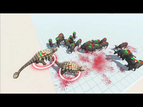 Animal Revolt Battle Simulator//100 cape buffalo vs 5 ankylosauruses