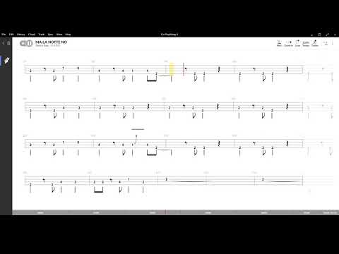 Ma la notte no ( Renzo Arbore ) ,Tablatura e base Senza Basso - Backing bass track - NO BASS