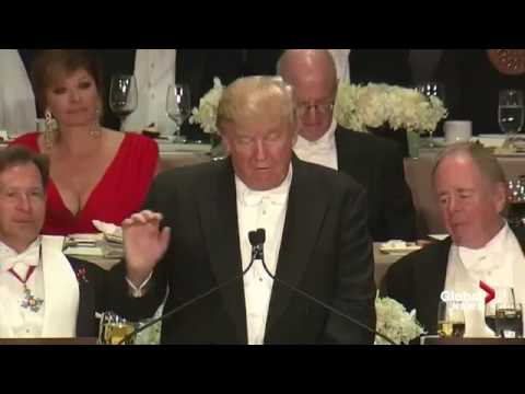 Full monologue Donald Trump roasts Hillary Clinton at Al Smith charity dinner YouTube 360p