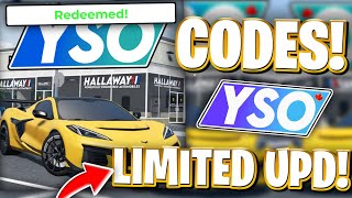 Download lagu 🌟*LIMITED* NEW LIMITED CAR UPDATE CODES FOR YSO! ROBLOX YOUNG STREET ONTARIO CODES mp3