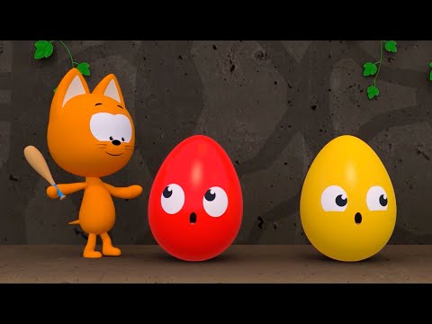 Meow Meow Kitty | Dangerous cave with surprise eggs | Games cartoons and songs for Kids and toddlers