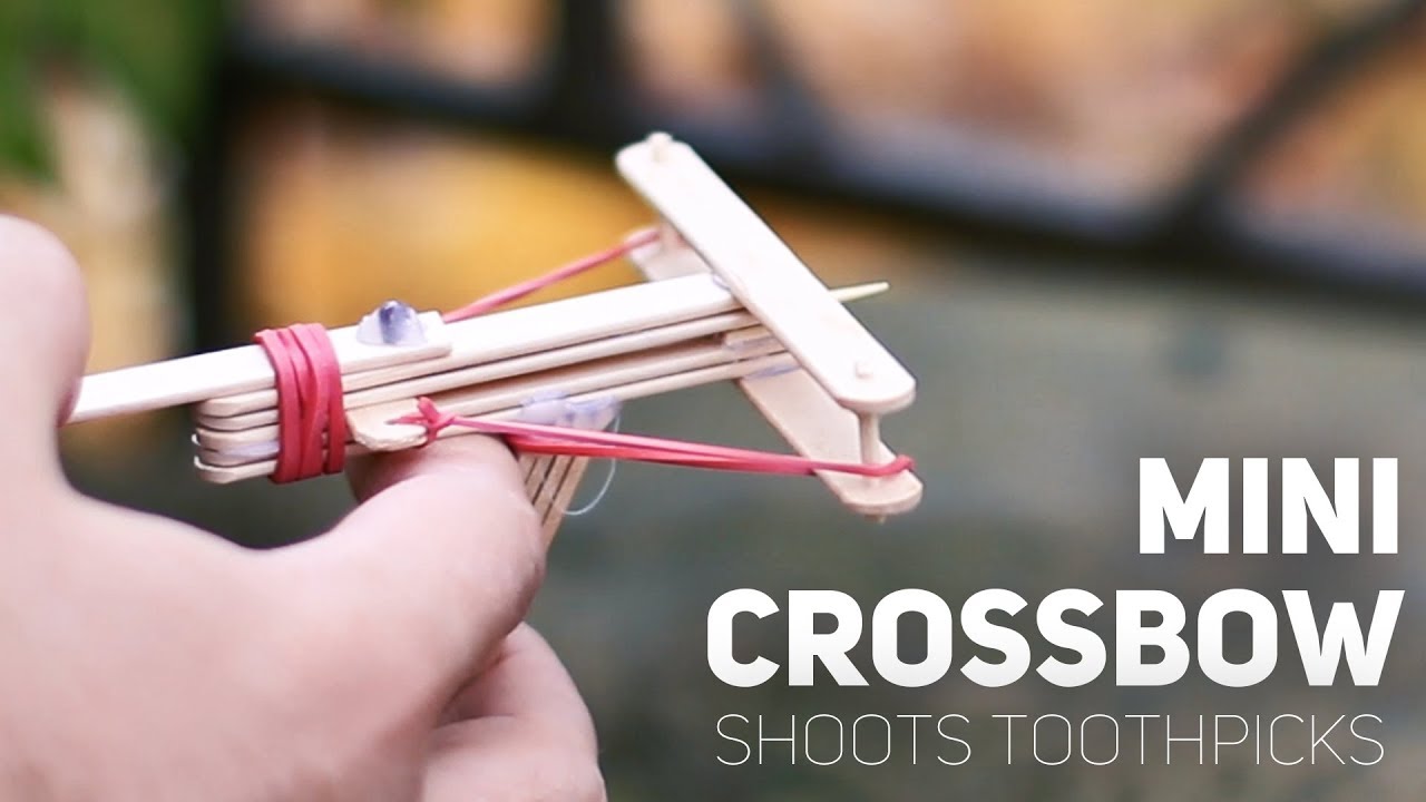 How to make a mini crossbow out of popsicle sticks
