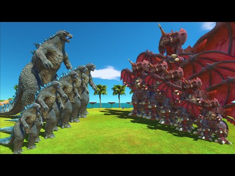 Growing Godzilla 2014 VS Destoroyah Size Comparison - Animal Revolt Battle Simulator