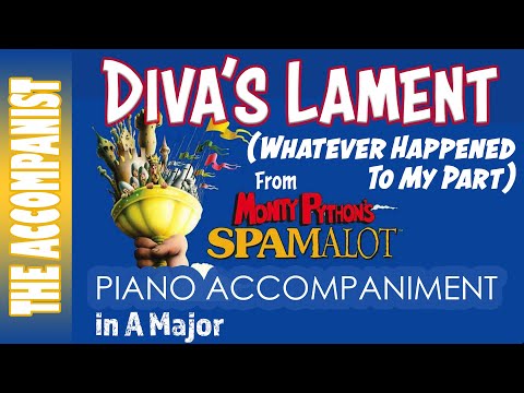 Diva's Lament - Whatever Happened To My Part (Spamalot) | Piano Accompaniment [Karaoke Lyric in CC]
