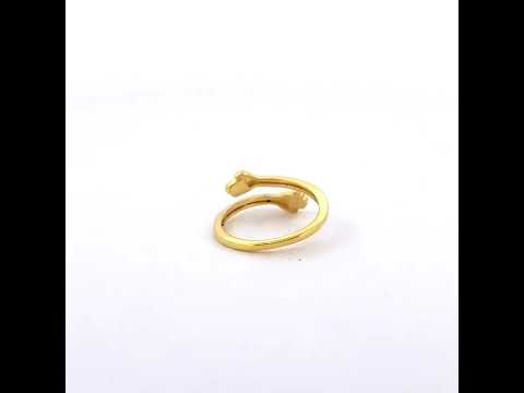 Sterling silver golden pure 925 gold plated hug ring