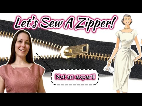 Let’s Sew A Zipper! 🪡 I’m NOT an expert…. 👗 Vintage 50’s Wiggle Dress