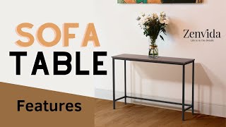 Zenvida Sofa Console Table Features 290-SOFTBL42