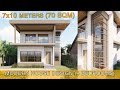 Modern House Design Idea (7x10 meters) 70sqm with 4 bedrooms