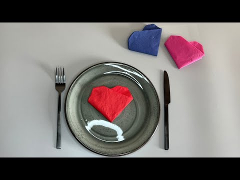 ❤️ How to Fold a Napkin into a Heart | Romantic Napkin Folding Tutorial 💖