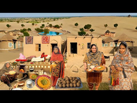 Village Women Cooking Routine in Pakistan | Traditional Desert Village Food | Desert Village Life 