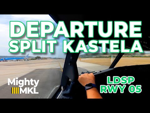 Partida da pista 05 do Aeroporto Split Kastela (SPU LDSP) Croácia.