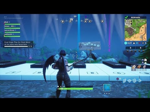 Fortnite Battle Royale - Season 6 Week 6 Challenges - All Sheet Music & Piano Locations Guide
