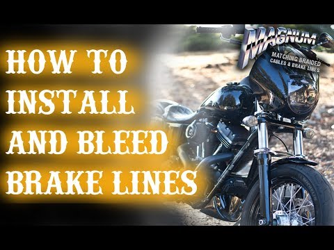 How to Install a Brake Line and Bleed Brakes on a Harley Davidson!!!!