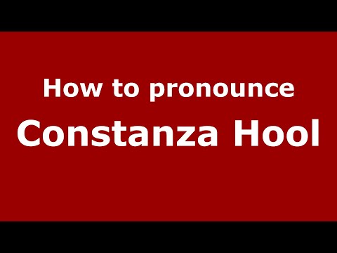 How to pronounce Constanza Hool (Mexico/Mexican Spanish) - PronounceNames.com