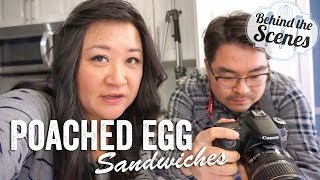 Behind the Scenes! Poached Egg Sandwiches Episode (3/20/15) | Chef Julie Yoon