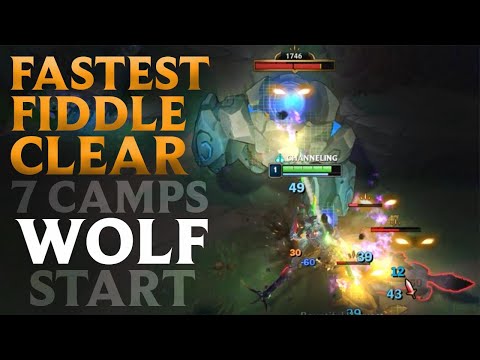 ⚡FIDDLESTICKS JUNGLE CLEAR 《ClearFrontier》 7 Camps〉Wol〉Blu〉Gro〉Rap〉Red〉Kru〉Scu