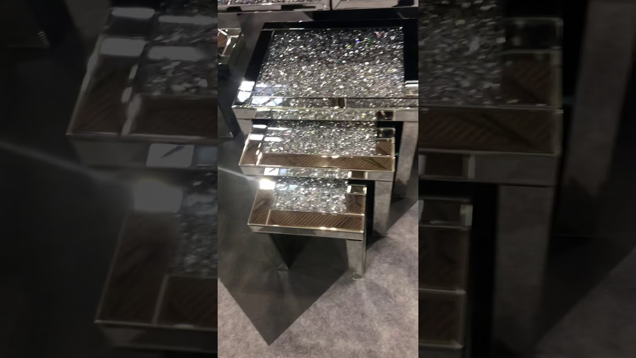 Diamond crush large nest of 3 tables