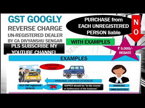 GST REVERSE CHARGE in case of SUPPLY from Unregistered Dealer explained in HINDI* Video