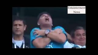 Argentina fan & maradona celebrate messi 's goal