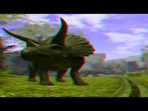 Roller coaster in jurassic park 3d anaglyph