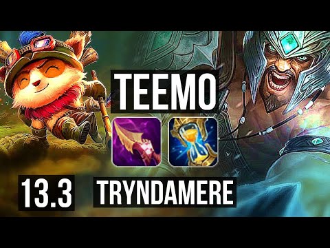 TEEMO vs TRYNDAMERE (TOP) | 4.5M mastery, 1700+ games, 4/1/4, Rank 10 Teemo | EUW Master | 13.3