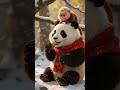 "Panda and Marmoset in the Snow"