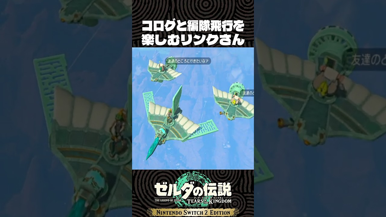 コログと編隊飛行を楽しむリンクさん【ゼルダの伝説 ティアキン】