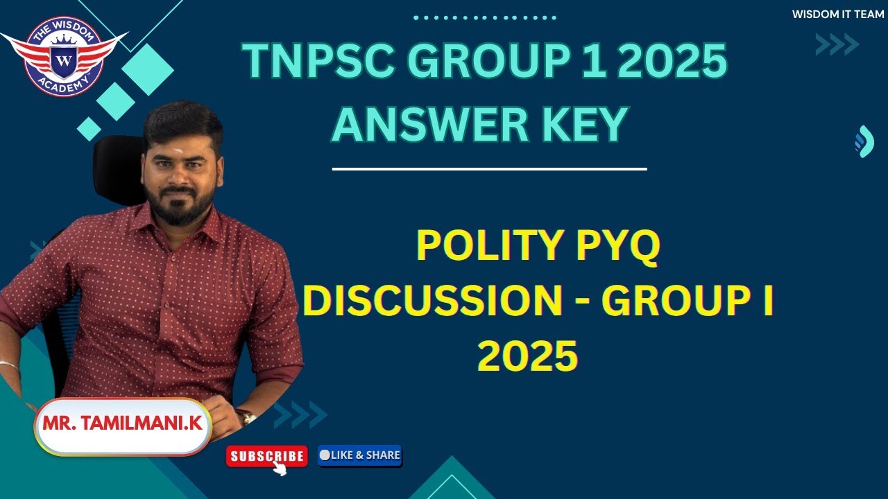 TNPSC GROUP 1 2025 Answer key/Polity/PYQ #tnpsc #tnpscgroup1