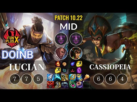 FPX Doinb Lucian vs Cassiopeia Mid - KR Patch 10.22