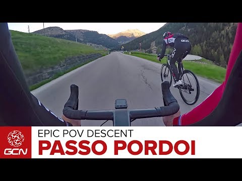 Epic POV Road Bike Descent - Passo Pordoi, Alta Badia, Italy