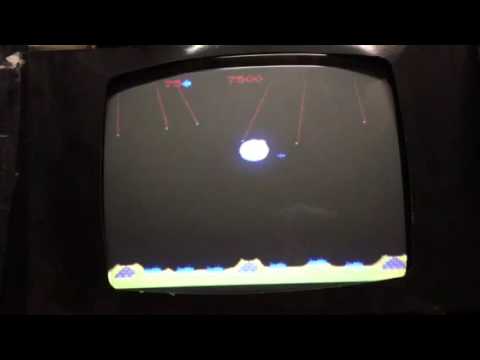 Missile Command PCB test in Cabaret style cabinet