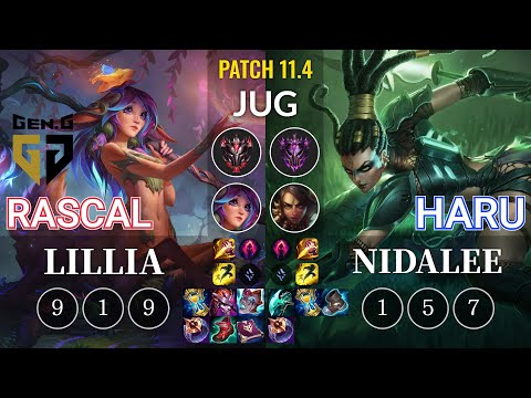 GEN Rascal Lillia vs Haru Nidalee Jungle - KR Patch 11.4