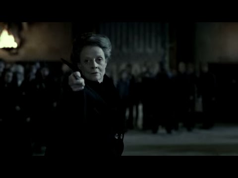 McGonagall battles Snape | Harry Potter and the Deathly Hallows Pt. 2