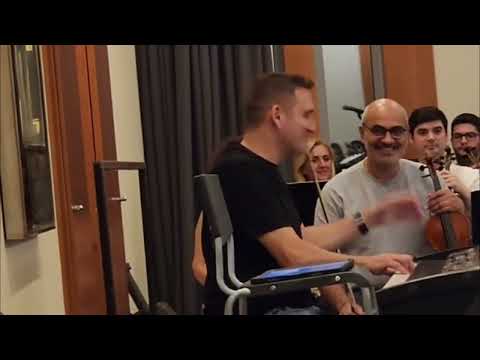 Rehearsing with Giora Linenberg on Lara Fabian songs