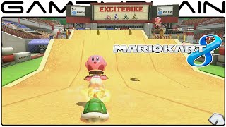 Mario Kart 8 DLC: Excitebike Arena & Kirby Amiibo Gameplay (1080p 60fps)