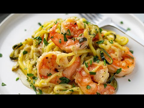 Easy Keto Shrimp Scampi & Zoodles