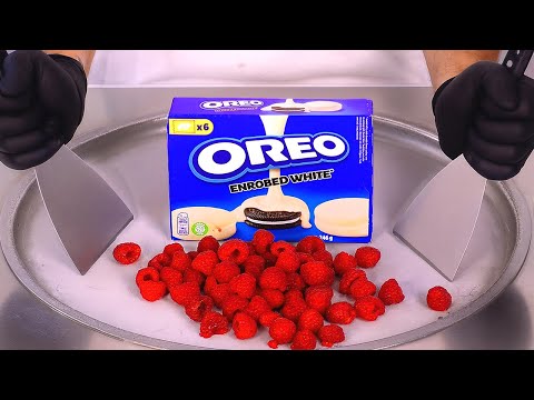 Oreo & Raspberry - Ice Cream Rolls | ASMR