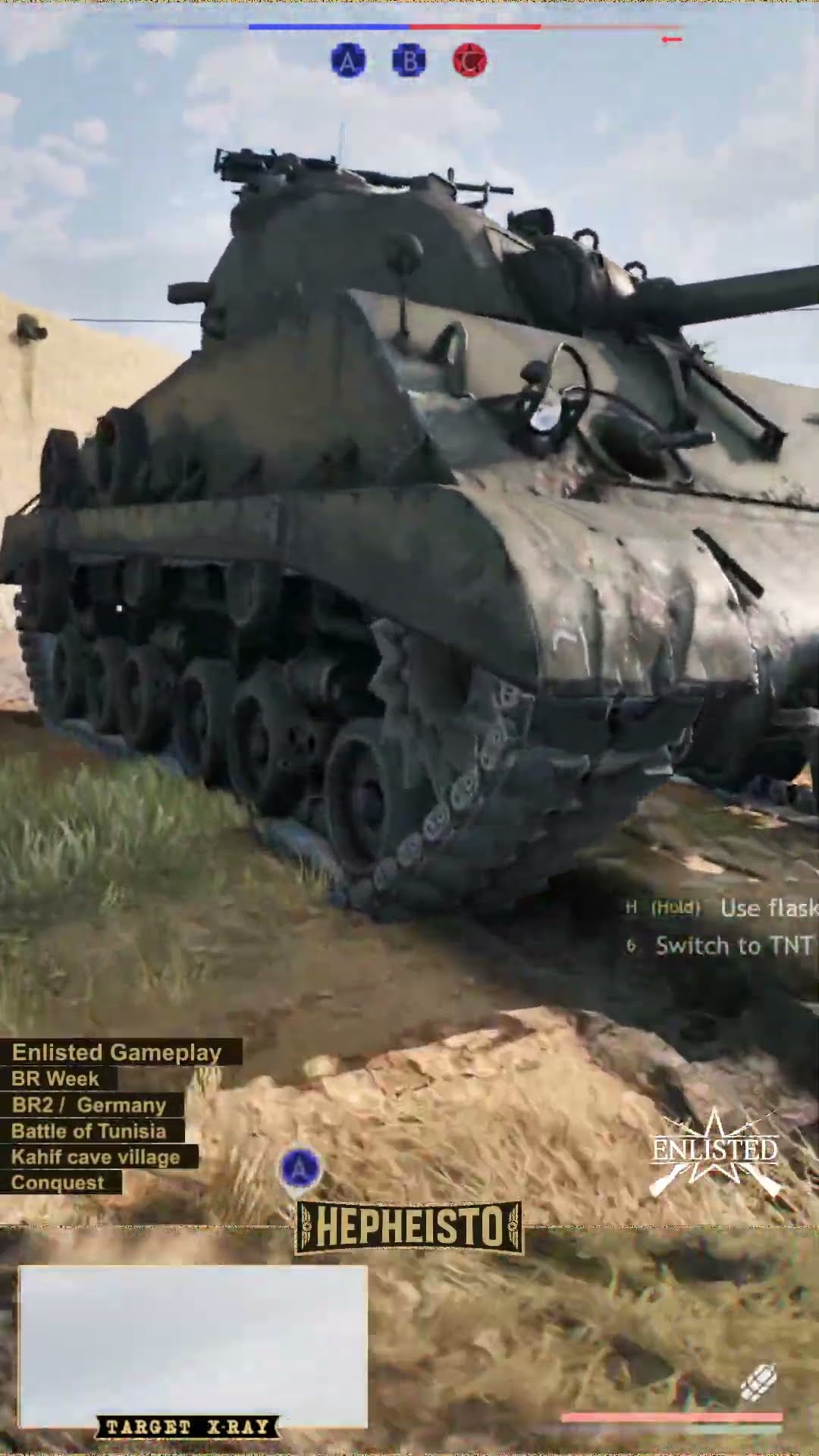 Assaulter eliminates Tank M4A3 (105) with TNT Charge
