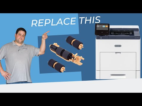 Part of a video titled How to replace the paper tray feed roller kit on your Xerox machine